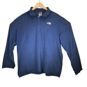THE NORTH FACE Pullover Fleece Men's XL Navy Blue 1/4 Zip Layer *FLAW